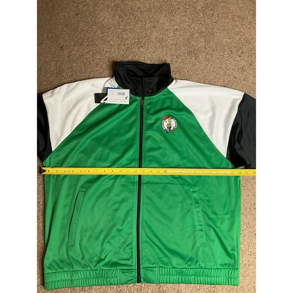 New BOSTON CELTICS Team Basketball NBA Track JACKET Women’s 2XL Carl Banks G-III
